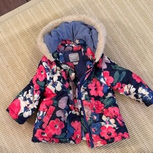 Gymboree Floral Puffer Jacket - Pink, Blue, Green